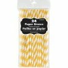 Amscan Party Supplies Paper Straws Yellow 24 Pack