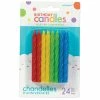Amscan Party Supplies Birthday Candles Large Spiral Candle Assorted Colours Glitter 8.5cm 24 Pack