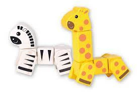 Discoveroo Snap - Blocks Giraffe And Zebra 17pc -Bluey Sales Store BB000061